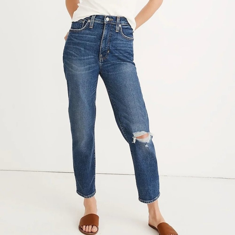 Madewell Sz 28 The Momjean Comfort Stretch Edition High Rise Distressed K9929